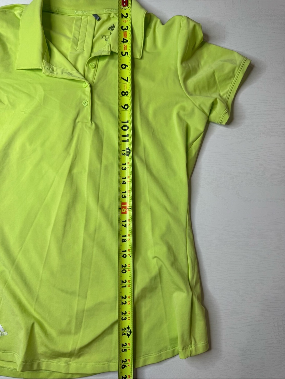Adidas Neon Lime Green Polo Shirt Women's Size M - Picture 8 of 9